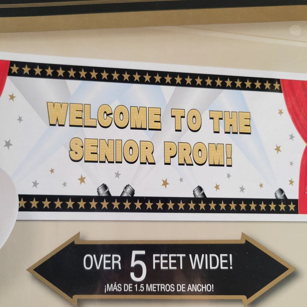 Giant Customizable Banner Kit 65x20in W/ Letters Numbers Red Gold Black, Party